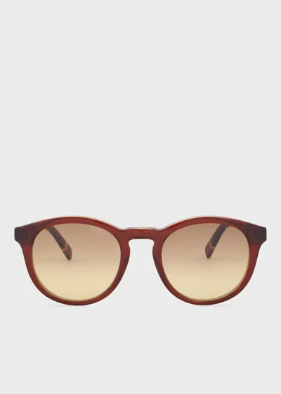 Paul Smith Transparent Brown And Yellow 'poulcott' Sunglasses Multicolour