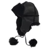 Paul Smith Trapper Hat In Black Sheepskin In Black