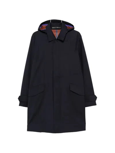 Paul Smith Travel Hooded Coat In Black