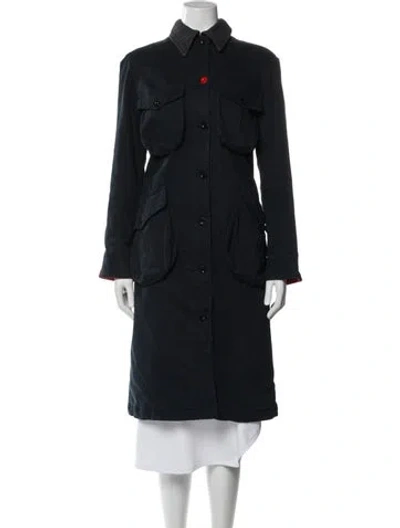 Pre-owned Paul Smith Trench Coat In Blue