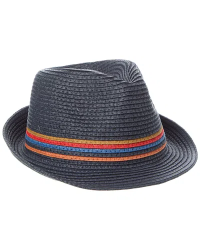 Paul Smith Trilby Artist Stripe Hat In Blue