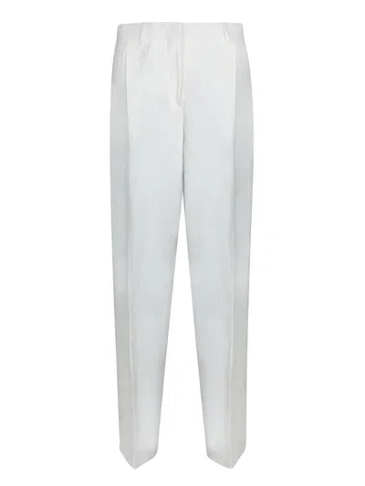 Paul Smith High-waisted Cream Trousers With Tailored Cut In White