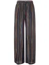 Paul Smith Silk Trousers Stripes Elastic Waistband
