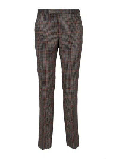 Paul Smith Tailored Checkered Trousers Featuring Pockets In Brown