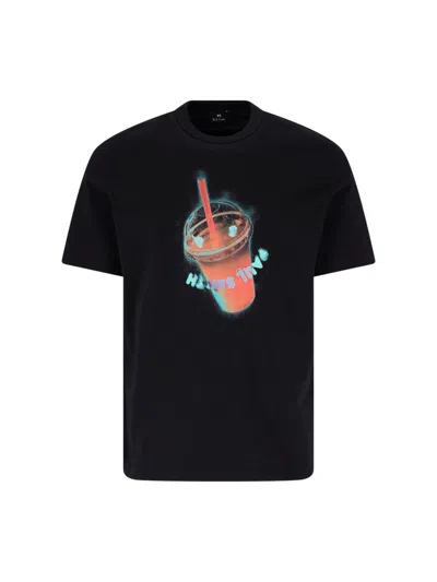 Paul Smith Short-sleeve T-shirt With Print In Black