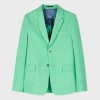 Paul Smith Turquoise Green Linen Buggy-lined Blazer Blue In Blue
