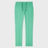 Paul Smith Turquoise Linen Drawstring Trousers Blue In Blue