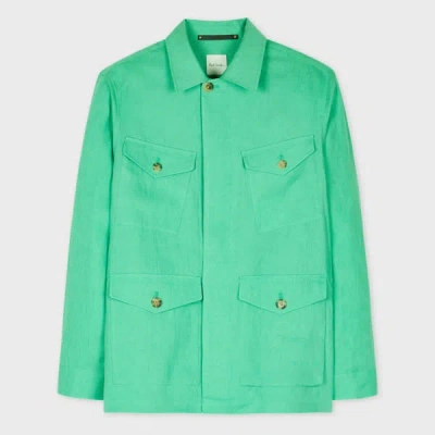 Paul Smith Turquoise Linen Field Jacket Blue