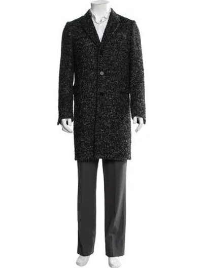 Pre-owned Paul Smith Tweed Pattern Coat In Black