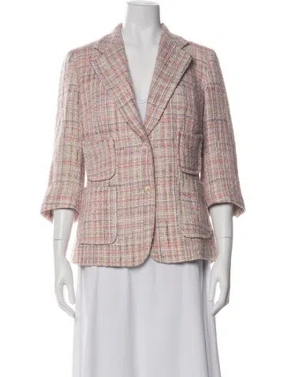 Pre-owned Paul Smith Tweed Pattern Coat In Pink