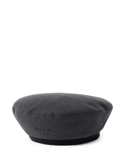 Paul Smith Twill Beret In Gray