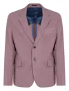 Paul Smith Two-button Linen Blazer In Pink