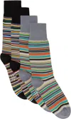 Paul Smith Two-pack Gray & Black Signature Stripe Socks In 1b Multicolour