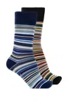 Paul Smith 2 Pack Socks In Signature Stripe-multi In Multicolour