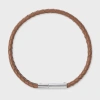 Paul Smith Two-tone Brown Braided Leather Bracelet In Brown