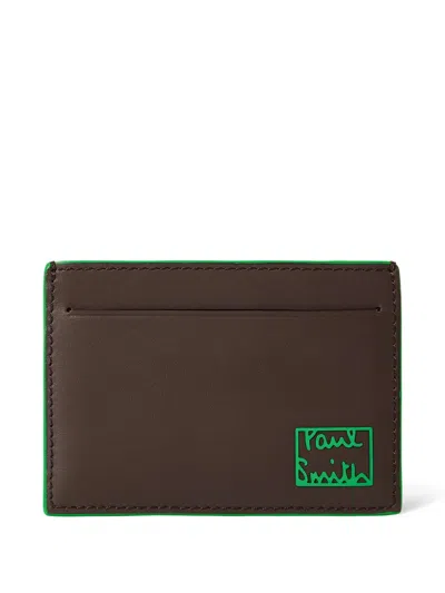 Paul Smith Two-tone Leather Cardholder In Brown
