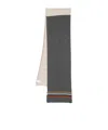 Paul Smith Two-tone Stripe-border Scarf In Black