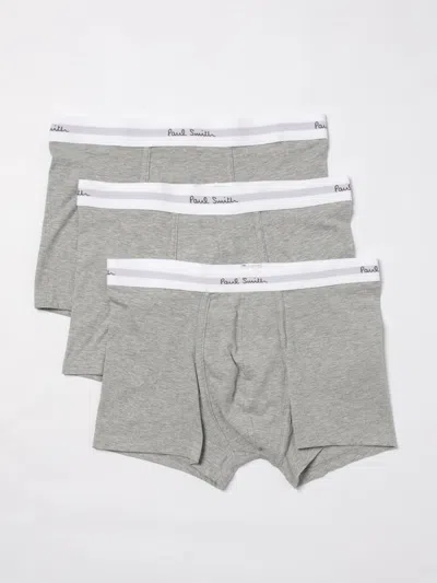 Paul Smith Logo-print Briefs Pack Of Three In Grey
