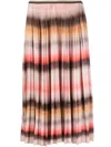 Paul Smith Peach Pleated Skirt In Braun