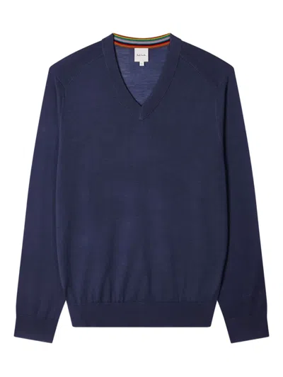Paul Smith V-neck Sweater In Blue