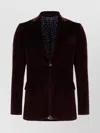 Paul Smith Velvet Blazer With Back Vent And Flap Pockets In Black