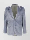 Paul Smith Velvet Blazer With Notch Lapels And Pockets In Blue