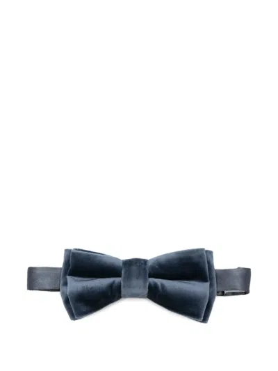 Paul Smith Velvet Bow Tie In Blue