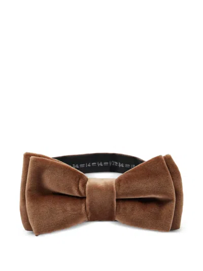Paul Smith Velvet Bow Tie In Brown
