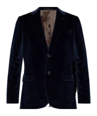 Paul Smith The Brierley Velvet Notched Jacket In Blue