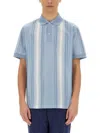 Paul Smith Men Polo Shirt With Vertical Stripes In Blue