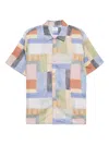Paul Smith Multi Colour-block Print Lyocell Short-sleeve Shirt In Multi