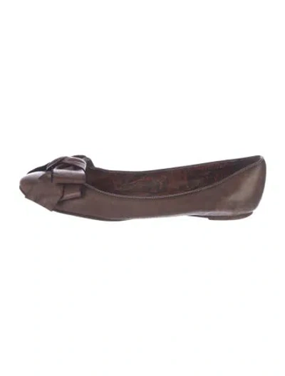 Pre-owned Paul Smith Vintage Leather Ballet Flats In Brown