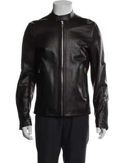 Pre-owned Paul Smith Vintage Leather Moto Jacket In Black