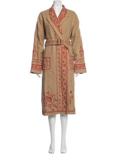 Pre-owned Paul Smith Virgin Wool Patterned Coat In Brown