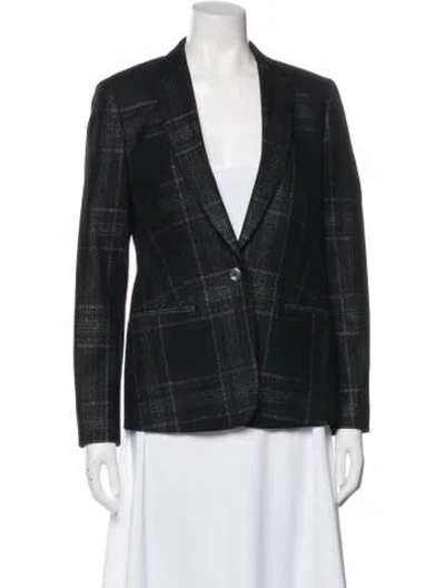 Pre-owned Paul Smith Virgin Wool Plaid Print Blazer In Black