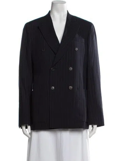 Pre-owned Paul Smith Virgin Wool Striped Blazer In Blue