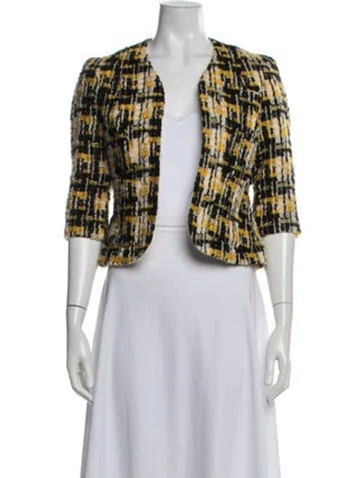 Pre-owned Paul Smith Virgin Wool Tweed Pattern Jacket In Yellow