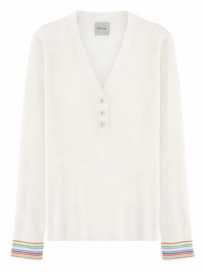 Paul Smith V-neck Sweater In White