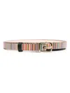 Paul Smith Striped Leather Belt In Multi