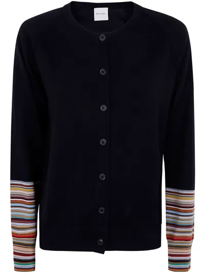 PAUL SMITH WOMENS KNITTED CARDIGAN BUTTON THRU BY PAUL SMITH,W1R508NP11083 49 BLUE