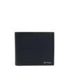 Paul Smith Logo Stamp Leather Bi-fold Wallet In Black
