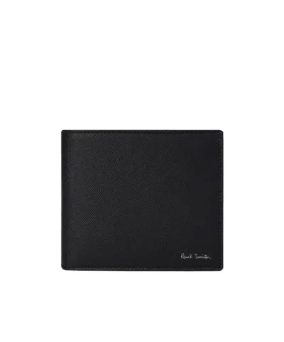 Paul Smith Black Leather Leather Monogrammed Billfold Wallet