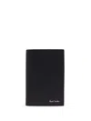 Paul Smith Signature Stripe-print Leather Cardholder In Black