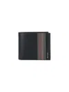 Paul Smith Black Leather Signature Stripe Block Credit Card Holder In Black