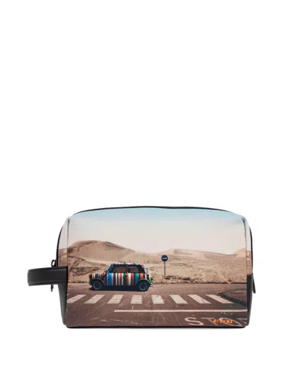 Paul Smith Wash Bag In Beige