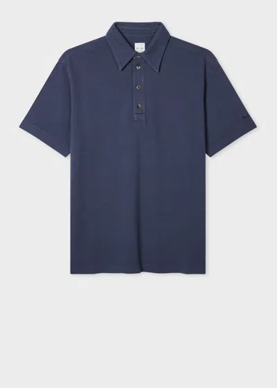 Paul Smith Washed Blue Cotton-linen Polo Shirt