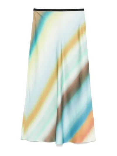 PAUL SMITH WATERCOLOUR-EFFECT MIDI SKIRT
