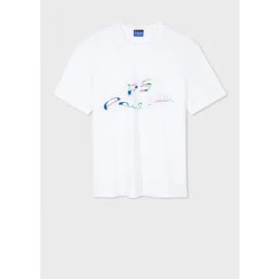 Paul Smith Wave Script T-shirt Col: 01 White, Size: Xl