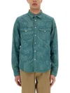 Paul Smith London Floral Cotton Denim Western Snap-up Shirt In Multi
