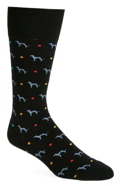 Paul Smith Whippet Cotton Blend Dress Socks In Black